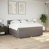 vidaXL Boxspringbett mit Matratze Taupe 180x200 cm Stoff