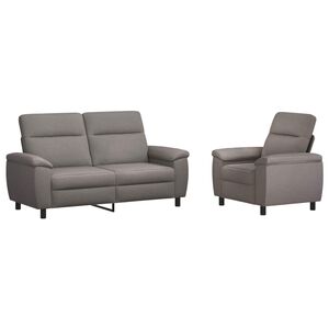 vidaXL Sofa-Set 2 pcs Taupe Stoff