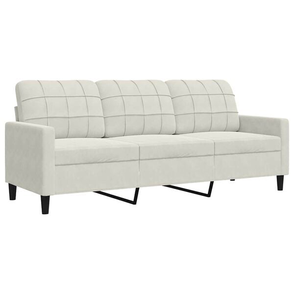 vidaXL 3-Sitzer-Sofa Creme 180 cm Samt