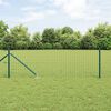 vidaXL Zaun mit Pfosten Gr&uuml;n 0,6 x 50 m Stahl und PVC