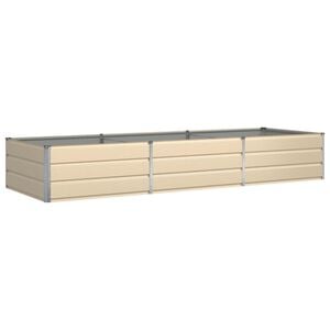 vidaXL Pflanzk&uuml;bel Elfenbein 290 x 100 x 45 cm Verzinkter Stahl