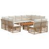 vidaXL Gartensofa-set 12 stk. Nat&uuml;rlich und Cremwei&szlig; Poly-Rattan