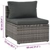vidaXL 6-tlg. Garten-Lounge-Set mit Polstern Poly Rattan Grau