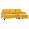 vidaXL 3-Sitzer-Sofa mit Hocker Hellgelb 180 cm Samt
