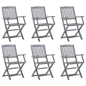 vidaXL Klappbare Gartenst&uuml;hle 6 Stk. Massivholz Akazie