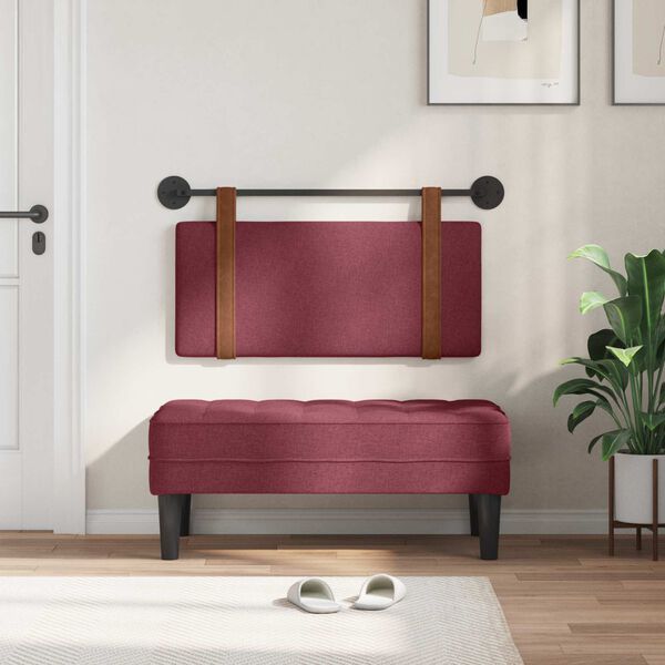 vidaXL H&auml;ngevorderseite Wandmontiert Weinrot 90 x 55 x 5 cm Antikes PU