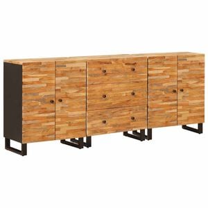 vidaXL Sideboard 3 stk. 60 x 33 x 75 cm Massivholz Mango Braun