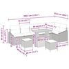 vidaXL Gartensofa-set mit Kissen mit Speicher 9 pcs Beige Poly Rattan