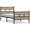 vidaXL Metallbett ohne Matratze Sonoma-Eiche 80x200 cm