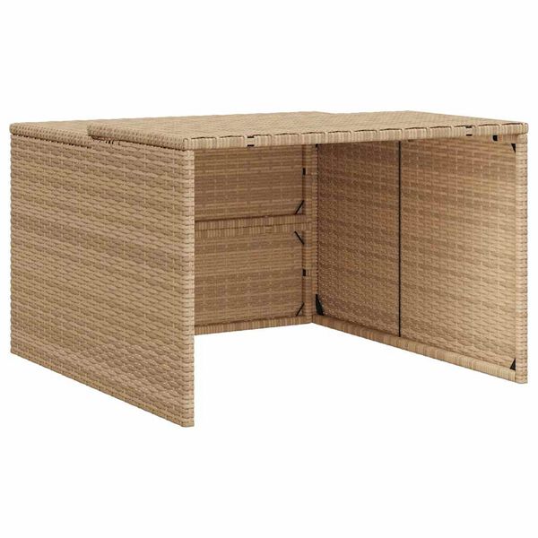 vidaXL M&auml;hroboter-Garage Beige 86x90x52/57 cm Poly Rattan