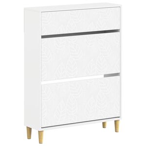 vidaXL Schuhschrank DELFT 78 x 24 x 103 cm Holzwerkstoff Wei&szlig;