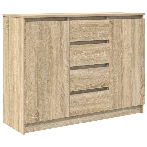 vidaXL Sideboard mit Schubladen Sonoma-Eiche 100,5x35x76 cm