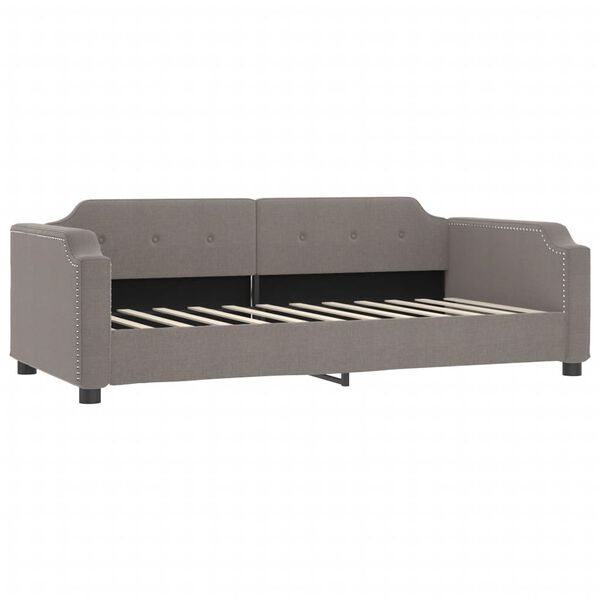 vidaXL Tagesbett Ausziehbar mit Matratzen Taupe 100x200 cm Stoff