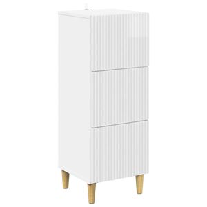 vidaXL Schubladenschrank Hochglanz Wei&szlig; 33 x 34,5 x 90 cm