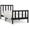 vidaXL Massivholzbett Schwarz 75x190 cm