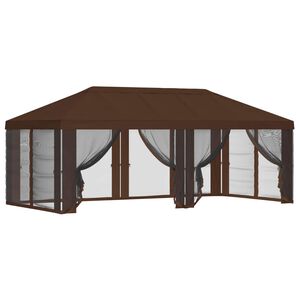 vidaXL Pavillon Dach mit Seitenw&auml;nden 6 x 3 m Braun Polyester 190