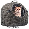 vidaXL Katzen-Transportkorb Grau 60x45x45 cm Nat&uuml;rliche Weide
