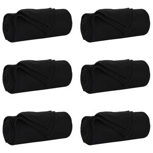 vidaXL Wohndecken 6 stk. Schwarz 170 x 130 cm 1.86 kg Fleece