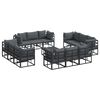 vidaXL Gartensofa-set 13 Stk. Schwarz Metall