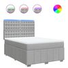 vidaXL Boxspringbett mit Matratze Hellgrau 140x200 cm Stoff