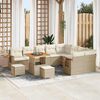 vidaXL Gartensofa-set mit Kissen 13 pcs Beige und Creme Poly-Rattan