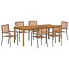 vidaXL Garten Essgruppe 7 pcs Grau Massivholz Akazie