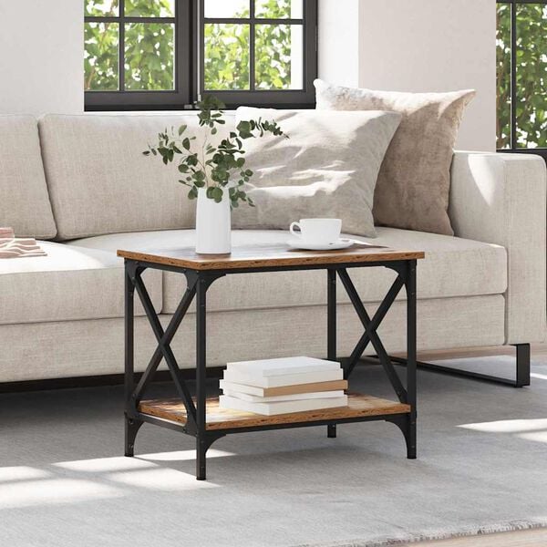 vidaXL Beistelltisch Altholz 55 x 38 x 45 cm Holzwerkstoff