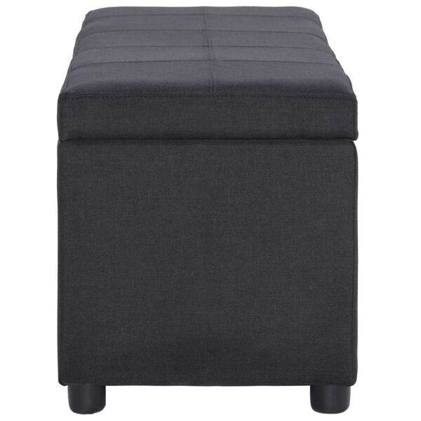 vidaXL Bank mit Staufach 116 cm Schwarz Polyester