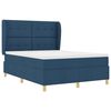 vidaXL Boxspringbett mit Matratze Dunkelgrau 90x190 cm Blau Stoff