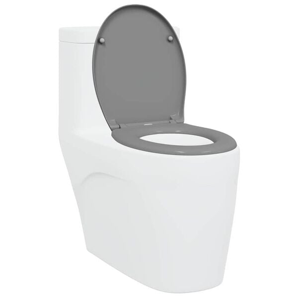 vidaXL Toilettensitz Grau 44,8 x 37,3 x 4,2 cm Duroplast