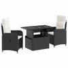 vidaXL Outdoortisch-Set 3 stk. Schwarz und Cremewei&szlig; 100 x 55 x 73 cm