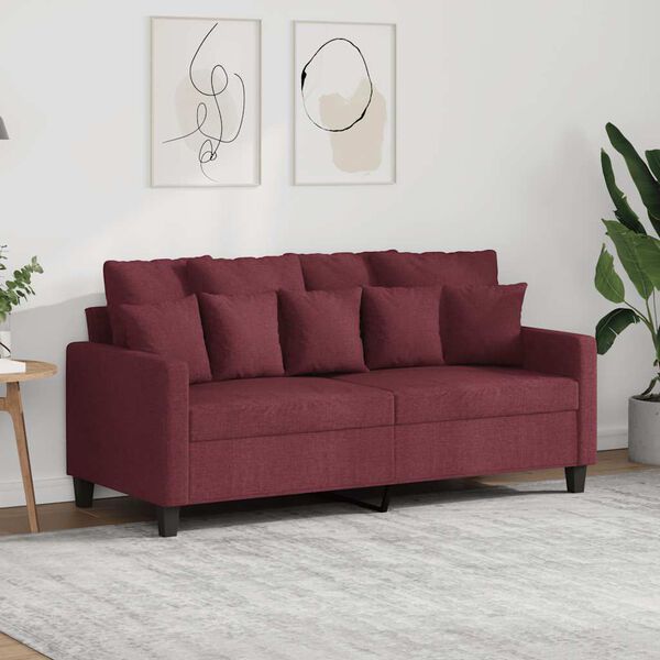 vidaXL 2-Sitzer-Sofa Weinrot 140 cm Stoff