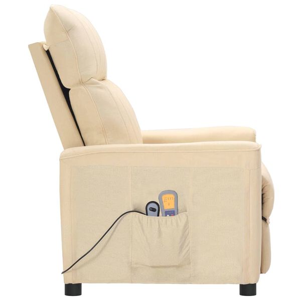 vidaXL Massagesessel Elektrisch Creme Stoff