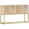 vidaXL Sideboard Golden 120x30x75 cm Massivholz Mango