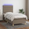 vidaXL Boxspringbett mit Matratze & LED Taupe 90x190 cm Stoff