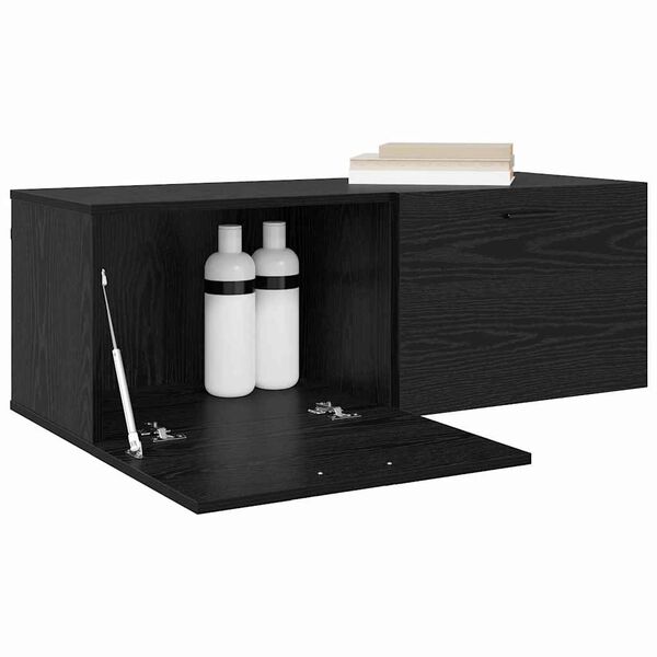 vidaXL Wandschrank Schwarz Eichen-Optik 100 x 36,5 x 35 cm
