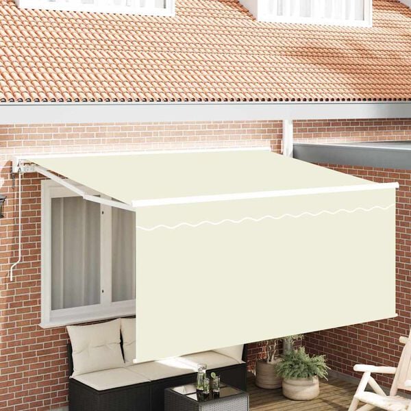 vidaXL Einziehbare Markise Creme 300 x 200 cm Polyester und Aluminium