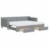 vidaXL Tagesbett Ausziehbar mit Schubladen Hellgrau 80x200 cm Stoff