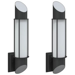 vidaXL Au&szlig;enwandleuchten 2 Stk. Schwarz Edelstahl