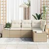 vidaXL Gartensofa-set mit Speicher 4 pcs Beige und Creme Poly-Rattan