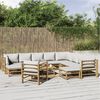 vidaXL 12-tlg. Garten-Lounge-Set mit Hellgrauen Kissen Bambus