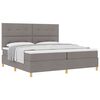 vidaXL Boxspringbett mit Matratze Taupe 200 x 200 cm Stoff