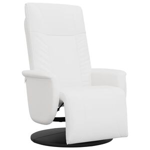 vidaXL Relaxsessel mit Fu&szlig;teil Wei&szlig; Kunstleder