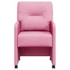 vidaXL Esszimmerst&uuml;hle mit Rollen 2 pcs Rosa 57 x 67 x 95 cm Stoff