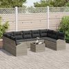 vidaXL Sofa Set mit Kissen 10 pcs Hellgrau Poly Rattan