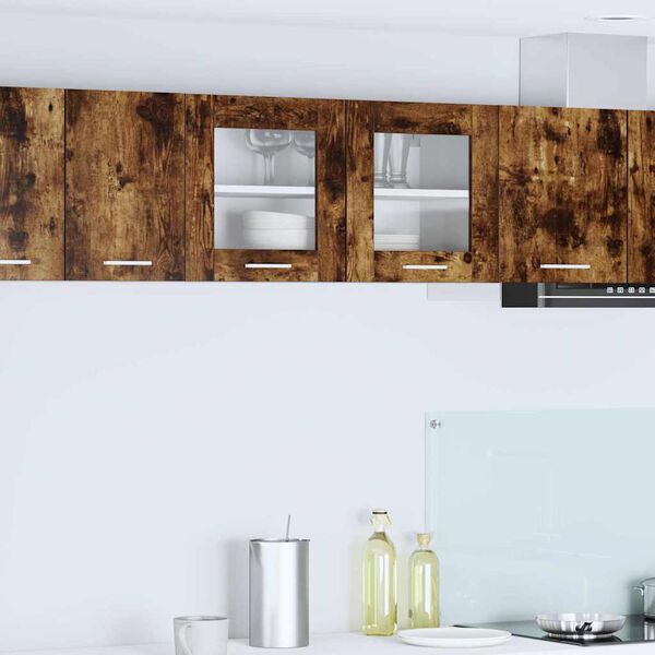 vidaXL H&auml;ngeschrank mit T&uuml;r Ger&auml;ucherte Eiche und Wei&szlig; 80 x 31 x 40 cm