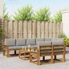 vidaXL Outdoor-Sofagarnitur mit Kissen 9 pcs Nat&uuml;rlich und Hellgrau