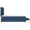 vidaXL Boxspringbett mit Matratze mit Kopfteil Blau 140 x 200 cm Stoff