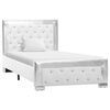vidaXL Bettgestell Weiß Kunstleder 90 x 200 cm