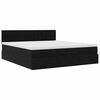 vidaXL Ottoman-Bett mit Matratze Schwarz 180x200 cm Samt